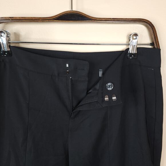 ecru Split Hem Wide Flare Leg Cropped Palazzo Pants in Black Size 4 - Picture 8 of 11